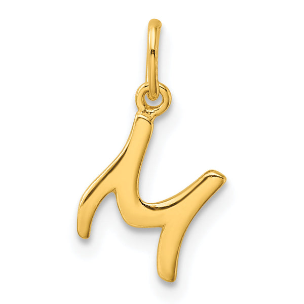 Sterling Silver Gold-tone Polished Letter M Initial Charm