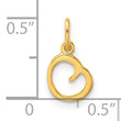 Sterling Silver Gold-tone Polished Letter O Initial Charm