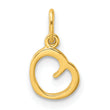 Sterling Silver Gold-tone Polished Letter O Initial Charm