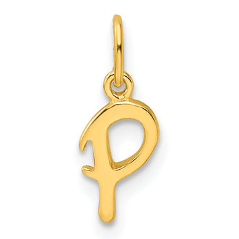 Sterling Silver Gold-tone Polished Letter P Initial Charm