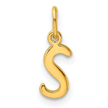Sterling Silver Gold-tone Polished Letter S Initial Charm