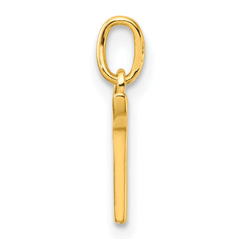 Sterling Silver Gold-tone Polished Letter T Initial Charm