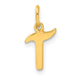 Sterling Silver Gold-tone Polished Letter T Initial Charm