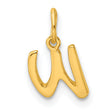 Sterling Silver Gold-tone Polished Letter W Initial Charm