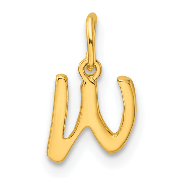 Sterling Silver Gold-tone Polished Letter W Initial Charm