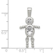 Sterling Silver 925 Boy Pendant with Clear CZ April Birthstone