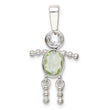 Sterling Silver Boy Charm with CZ & August Birthstone