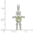 Sterling Silver Boy Charm with CZ & August Birthstone