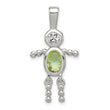 Sterling Silver Boy Charm with CZ & August Birthstone