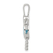 Sterling Silver 925 Boy Pendant with December Blue CZ Birthstone