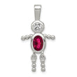Sterling Silver 925 Boy Pendant with July Glass Birthstone