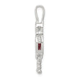Sterling Silver Rhodium-Plated Boy Pendant with June Birthstone Charm