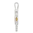 Sterling Silver Boy Pendant with November Birthstone Charm
