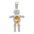 Sterling Silver Boy Pendant with November Birthstone Charm