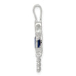 Sterling Silver Rhodium-Plated September Birthstone Boy Pendant