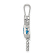 Sterling Silver December Girl Pendant with Blue CZ