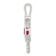 925 Rhodium-Plated Sterling Silver Girl Pendant with July Birthstone Elegance