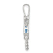 Sterling Silver March Birthstone Girl Pendant with Rhodium Finish