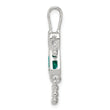 Sterling Silver May Birthstone Girl Pendant with Rhodium Finish