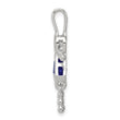 Sterling Silver Girl Pendant with September Birthstone Charm by