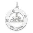 Sterling Silver Rhodium-plated Personalizable My Children Charm