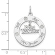 Sterling Silver Rhodium-plated Personalizable Best Teacher Charm