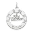 Sterling Silver Rhodium-plated Personalizable Best Teacher Charm