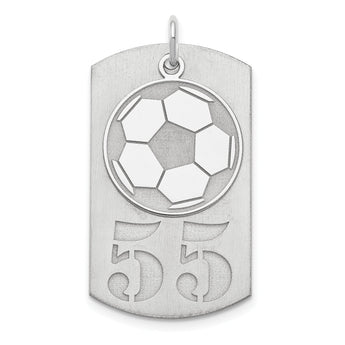 SS/Rhodium-plated Personalized 2-Piece Soccer Ball Dog Tag Charm
