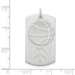 SS/Rhodium-plated Personalized 2-Piece Basketball Dog Tag Charm