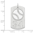 SS/Rhodium-plated Personalized 2-piece Baseball Dog Tag Charm