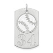 SS/Rhodium-plated Personalized 2-piece Baseball Dog Tag Charm