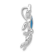 Sterling Silver Opal Turtle Pendant with Rhodium Finish