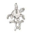 Sterling Silver Opal Turtle Pendant with Rhodium Finish