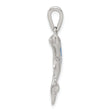 Sterling Silver Rhodium-Plated Opal Dolphin Pendant Elegant Ocean-Themed Charm