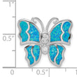 Sterling Silver Opal Butterfly Pendant Elegant Lab-Created Charm by
