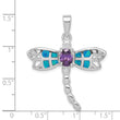 Sterling Silver Dragonfly Pendant with Amethyst & Opal Elegance