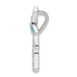 Sterling Silver 925 Palm Tree Pendant with CZ & Opal Inlay
