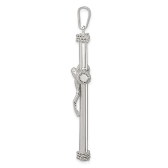 Sterling Silver Polished Textured Hollow Crucifix Pendant