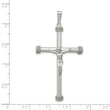 Sterling Silver Polished Textured Hollow Crucifix Pendant