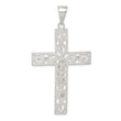 Sterling Silver Polished Beaded Filigree Crucifix Pendant