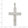 Sterling Silver Polished Beaded Filigree Crucifix Pendant