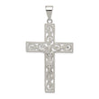 Sterling Silver Polished Beaded Filigree Crucifix Pendant