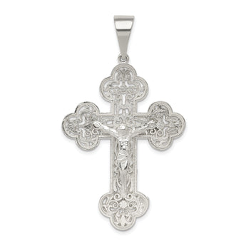Sterling Silver Polished Crucifix Pendant