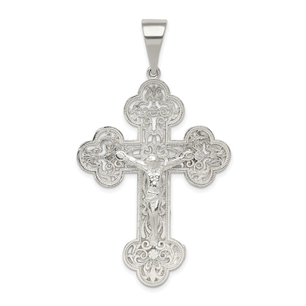 Sterling Silver Polished Crucifix Pendant
