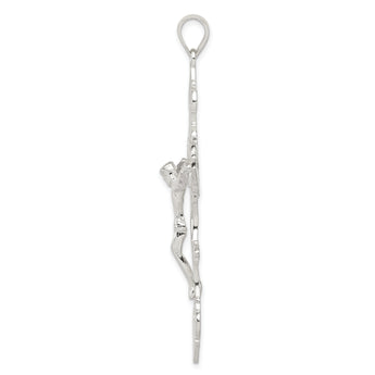 Sterling Silver Polished Large INRI Crucifix Pendant