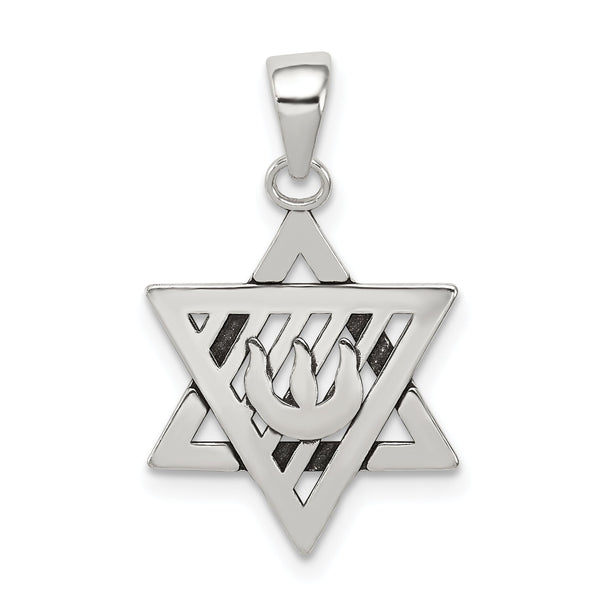 Sterling Silver Antiqued Star of David Pendant
