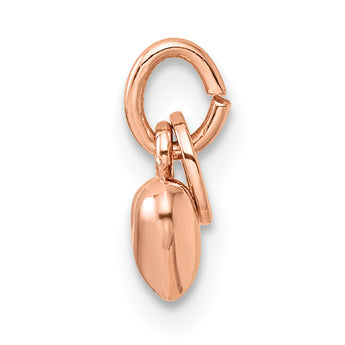 Sterling Silver Rose-tone Polished Puffed Heart Pendant