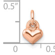 Sterling Silver Rose-tone Polished Puffed Heart Pendant
