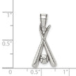 Sterling Silver Antiqued Bats and Baseball Pendant