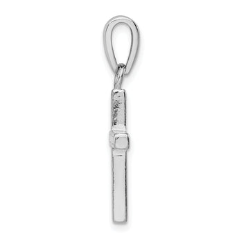 925 Sterling Silver Opal Cross Pendant with Rhodium Polished Finish